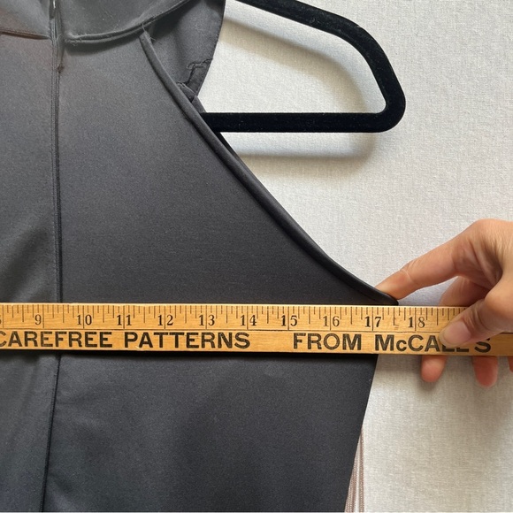 Neoma Black and Pink Fringe Party Jumpsuit Sz M 18” PTP - Picture 10 of 12